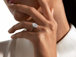 Girl wearing a diamond ring