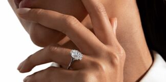 Girl wearing a diamond ring