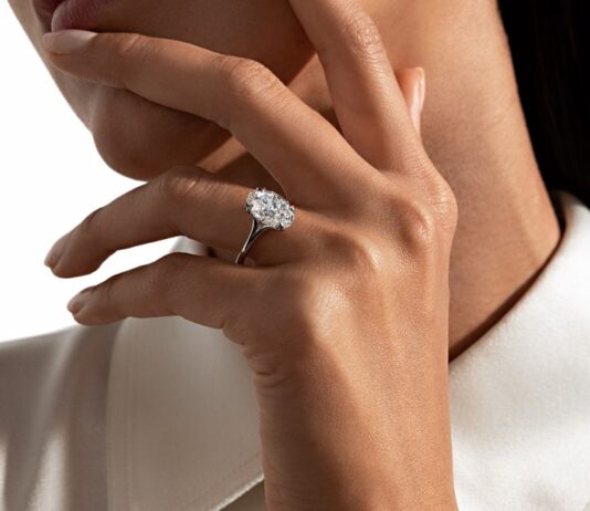 Girl wearing a diamond ring