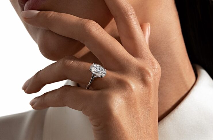 Girl wearing a diamond ring