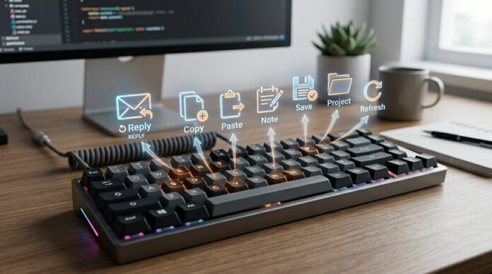 making custom shortcuts on the keyboard so you can type faster