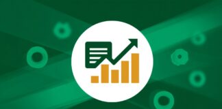 Illustration representing advanced Excel techniques with charts and upward trend arrow