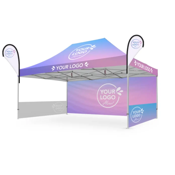 pop up canopy allows businesses to display logos